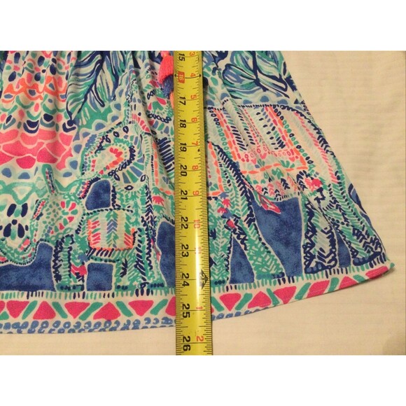 Lilly Pulitzer Hot Pink Blue Boho Top With Tassels XS - Picture 7 of 7